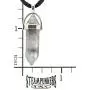 Steampunkers USA Hexagon World - 32mm Metal Dome Banded Clear Quartz Rare Smoky Gray Grey White - 20-22 Inch Adjustable Black Cord – Crystal Gemstone Collectibles Carved Necklace Handmade Charm