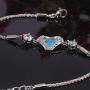 CiNily Opal Heart Bracelet for Women Girls 18K Gold Plated Adjustable Bracelets for Her