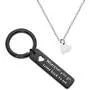 ENSIANTH Boyfriend Gift Wherever You Go Come Back to Me Keychain Moving Away Gift Couples Jewelry College Graduation Gift