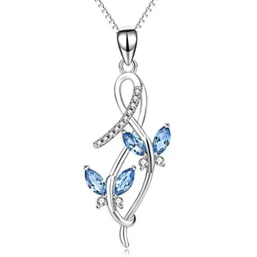 AOBOCO 925 Sterling Silver Butterfly Series Necklace, Fine Jewelry Gifts for Mothers Day AOBOCO 925 Sterling Silver Butterfly Series Necklace, Fine Jewelry Gifts for Mothers Day