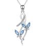 AOBOCO 925 Sterling Silver Butterfly Series Necklace, Fine Jewelry Gifts for Mothers Day