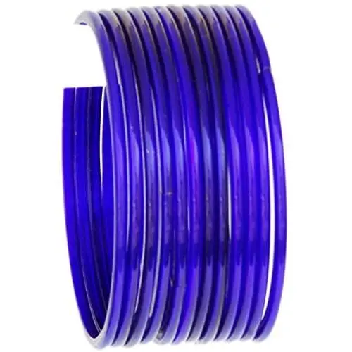 JDZ COLLECTION Ethnic Fashion Jewelry Daily Wear Indian Designer Glass Plain Bangle Set For Girls & Women Churi Bracelet Traditional Bollywood Bangles Set Of 12 (Blue 2.4) JDZ COLLECTION Ethnic Fashion Jewelry Daily Wear Indian Designer Glass Plain Bangle Set For Girls & Women Churi Bracelet Traditional Bollywood Bangles Set Of 12 (Blue 2.4)