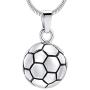 zeqingjw Soccer Ball Cremation Jewelry Necklace for Ashes for Men,Stainless Steel Football Memorial Keepsake Urn Pendant for Boys