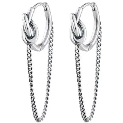 Vintage Chain Drop Love Knot Small Hoop Earrings for Women Girls Men 925 Sterling Silver Tassel Link Dangle Huggie Hoops Cuff Cartilage Tragus Daith Minimalist Fashion Personalized Punk Jewelry Gifts Vintage Chain Drop Love Knot Small Hoop Earrings for Women Girls Men 925 Sterling Silver Tassel Link Dangle Huggie Hoops Cuff Cartilage Tragus Daith Minimalist Fashion Personalized Punk Jewelry Gifts
