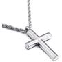 Molike Simple Stainless Steel Cross Pendant Necklace Men Women, 20-24 Inch Twist Rope Chain