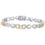6x4MM Oval Genuine Gemstone Infinity Bracelet in Rhodium-plated Sterling Silver, 7''| Bracelets for Women