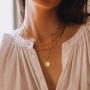 KissYan Initial Necklace for Women Girl,14K Gold Plated Round Letter Pendant Necklace Capital Monogram Necklace Alhpabets from A-Z Figaro Chain Necklace