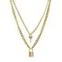 Letitia Chains Necklace Set Layered Lock Key Pendants Men Necklaces Multilayer Choker Stainless Steel Jewelry Pack for Pants Punk Play