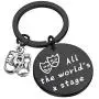 SEIRAA All The Worlds a Stage Keychain Drama Quote Jewelry Shakespeare Lover Gift Inspirational Gift for Actor
