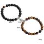 Pingyongchang 2Pcs/Set Couples Magnetic Beaded Bracelets Mutual Attraction Natural Volcanic Stone Beads Bracelet Gifts for Him and Her Lovers Best Friends