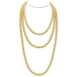 T-Doreen Long Pearl Necklace for Women Girls 69 Inch Layered Strands Necklace