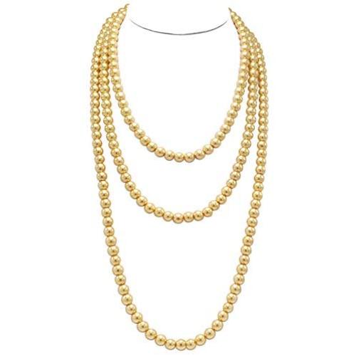 T-Doreen Long Pearl Necklace for Women Girls 69 Inch Layered Strands Necklace