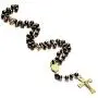 Christian Catholic Black Silver Stainless Steel Beads Crucifix Religious Long Rosary Necklace Christian Catholic Black Silver Stainless Steel Beads Crucifix Religious Long Rosary Necklace