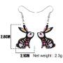 WEVENI Acrylic Halloween Bunny Hare Paper Cutting Rabbit Earrings Dangle Drop Pet Jewelry For Women Girls Gift
