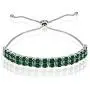 Sterling Silver Genuine, Created or Simulated Gemstone Oval-Cut Two Row Adjustable Tennis Bracelet Sterling Silver Genuine, Created or Simulated Gemstone Oval-Cut Two Row Adjustable Tennis Bracelet