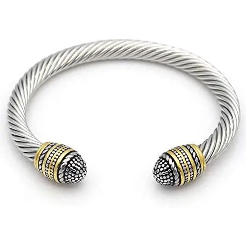 Elegana Bracelet Designer Brand Inspired Antique Women Jewelry Cross Cable Wire Bangle Christmas Day Gifts (D-1) Elegana Bracelet Designer Brand Inspired Antique Women Jewelry Cross Cable Wire Bangle Christmas Day Gifts (D-1)