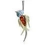 Amber Sterling Silver Hummingbird Pendant Necklace Chain 18'' Amber Sterling Silver Hummingbird Pendant Necklace Chain 18''