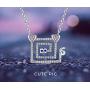 FOREVER QUEEN Secrets of Planet Triangle Pendant Necklace 925 Sterling Silver Sparkling 5A Cubic Zirconia Birthday Gift for Women Girls BJ09119