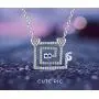 FOREVER QUEEN Secrets of Planet Triangle Pendant Necklace 925 Sterling Silver Sparkling 5A Cubic Zirconia Birthday Gift for Women Girls BJ09119