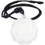 SUNYIK Womens Stone Pendant with Chain, Handcarvd Flower Healing Crystal Necaklace for Valentines Day