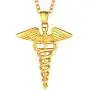 U7 Nurse RN Caduceus Necklace MD Gift Stainless Steel Nursing Angel Pendant, Chain 22'' U7 Nurse RN Caduceus Necklace MD Gift Stainless Steel Nursing Angel Pendant, Chain 22''