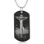 FAYERXL St Michael Necklace for Men,Personalized Black Dog Tag Necklace Gift for Men,Archangel Michael Protection Amulet Pendant Necklace Catholic Jewelry FAYERXL St Michael Necklace for Men,Personalized Black Dog Tag Necklace Gift for Men,Archangel Michael Protection Amulet Pendant Necklace Catholic Jewelry