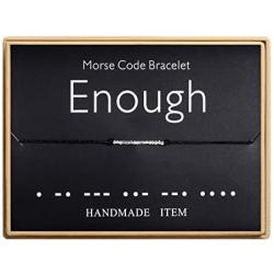 Enough Morse Code Bracelet Handmade Bead Adjustable String Bracelets Inspirational Jewelry for Women