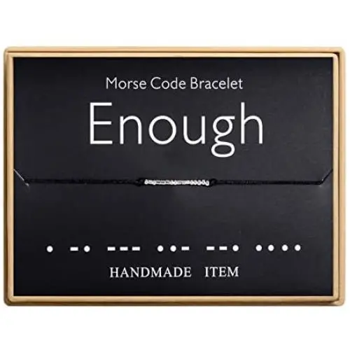 Enough Morse Code Bracelet Handmade Bead Adjustable String Bracelets Inspirational Jewelry for Women Enough Morse Code Bracelet Handmade Bead Adjustable String Bracelets Inspirational Jewelry for Women