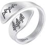 LOVECOM 925 Sterling Silver Mountain & Cedar Open Rings for Women Men Couple Wedding Bands Vintage Nature Tree and Mountain Plants Hugging Wrape Rings Girls Silver Jewelry Gifts