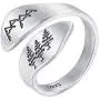 LOVECOM 925 Sterling Silver Mountain & Cedar Open Rings for Women Men Couple Wedding Bands Vintage Nature Tree and Mountain Plants Hugging Wrape Rings Girls Silver Jewelry Gifts