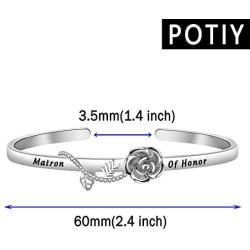 POTIY Matron of Honor Gift Bracelet Maid of Honor Bracelet Bridesmaid Jewelry Gift Matron of Honor Gift Jewelry Wedding Party Gift