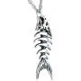 Controse Silver-Toned Stainless Steel Fish Bones Necklace with Pendant (17'' - 19'' Adjustable Chain) Controse Silver-Toned Stainless Steel Fish Bones Necklace with Pendant (17'' - 19'' Adjustable Chain)