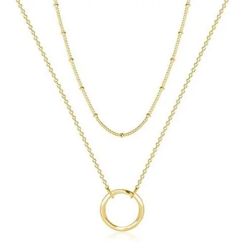 Fettero Women Moon Necklace Hammered Coin Full Karma Circle New Crescent Moon Phase Pendant Dainty Chain Minimalist Simple Boho Jewelry Mothers Gift Fettero Women Moon Necklace Hammered Coin Full Karma Circle New Crescent Moon Phase Pendant Dainty Chain Minimalist Simple Boho Jewelry Mothers Gift