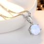 YAZILIND Wedding Party Jewelry Opal Pendant Necklace Gift for Women Girls