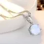 YAZILIND Wedding Party Jewelry Opal Pendant Necklace Gift for Women Girls YAZILIND Wedding Party Jewelry Opal Pendant Necklace Gift for Women Girls