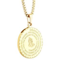 KUIYAI Serenity Prayer Necklace God Grant Me Praying Hands Necklace Medal Pendant Christian Gift