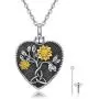 CHENGHONG Rose Flower Urn Necklaces for Ashes 925 Sterling Silver Customized Necklace for Ashes Creamation Necklaces for Ashes Keepsake Memorial Jewelry Gifts for Women Girls