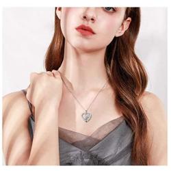 S925 Sterling Silver Heart Love Jewelry Pendant Necklace for Women Mom Girl