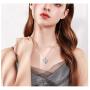 S925 Sterling Silver Heart Love Jewelry Pendant Necklace for Women Mom Girl
