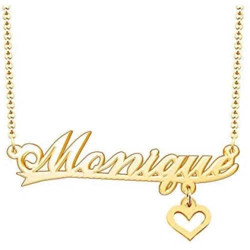 CLY Jewelry Customized Heart Pendant Custom Jewelry for Her Personalized Monique Name Necklace
