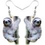 NEWEI Acrylic Unique South American Sloth Earrings Dangle Drop For Women Girl Wild Animal Jewelry Charm Gifts