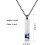 Silver Square Bar With Dark Blue Zircon Cremation Urn Necklace for Ashes Memorial Pendant stainless steel Jewelry
