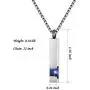 Silver Square Bar With Dark Blue Zircon Cremation Urn Necklace for Ashes Memorial Pendant stainless steel Jewelry