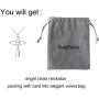 Sepfavo Guardian Angel Cross Pendant Stainless Steel Necklace Jewelry Gifts for Women Teen Girls