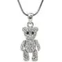 Spinningdaisy Crystals Silver Plated Movable Teddy Bear Necklace Spinningdaisy Crystals Silver Plated Movable Teddy Bear Necklace