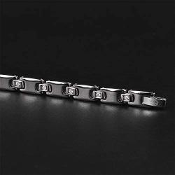 Magnetic Bracelets for Women Magnetic Therapy Titanium Magnetic Bracelets Pain Relief Bracelets Magnetic Free Link+Removal Tool (Silver)