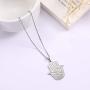 LUSSO Hamsa Hand of Fatima Pendant Necklace Evil Eye Necklace Dainty Fashion Jewelry Egyptian Necklace Good Luck Stainless Steel Pendant Success and Protection Pendant for Men Women