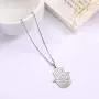 LUSSO Hamsa Hand of Fatima Pendant Necklace Evil Eye Necklace Dainty Fashion Jewelry Egyptian Necklace Good Luck Stainless Steel Pendant Success and Protection Pendant for Men Women
