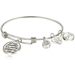 A True Friendship is a Journey Without an end Womens Charm Bangle Bracelet Jewelry Gifts