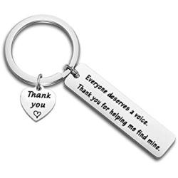 ENSIANTH Speech Therapist Gift Everyone Deserves A Voice Keychain Speech Language Pathologist Jewelry Thank You Gift